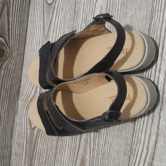 Hotter 7UK (9US) navy blue open toe wegdes sandals - Picture 4 of 7